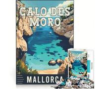 Rompecabezas de 1000 Piezas para Adolescentes Calo Des Moro en Mallorca, Juego Educativo, Actividades Divertidas para Hacer en casa, fortalece el Amor Entre Parejas 38x26cm