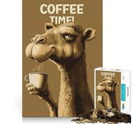 Rompecabezas de 1000 Piezas para Adolescentes Camello astuto,Hora del café,Arte de Corte Fino,Entrenamiento de concentración,Juego Divertido para Momentos de Tranquilidad, (50x75cm)