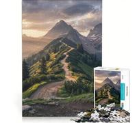 Rompecabezas de 1000 piezas para adolescentes Camino de montaña al atardecer decoración de pared ideal para pasar el tiempo en casa durante las vacaciones para fortalecer el amor entre parejas 50x75cm