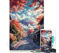 Rompecabezas de 1000 Piezas para Adolescentes Camino de otoño al Monte Fuji - Decoración con Corte preciso,Juguete cognitivo,Tiempo Libre, Relajante (50x75cm)