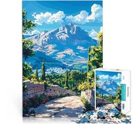Rompecabezas de 1000 Piezas para Adolescentes Camino de Piedra hacia la Vista de la montaña Difícil Difícil Regalo Divertido 52x38cm