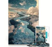 Rompecabezas de 1000 Piezas para Adolescentes Camino del río Celestial,Arte de Corte Limpio,Rompecabezas de lógica,Juego de Ocio,Regalo de cumpleaños (38x26cm)