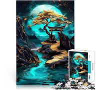 Rompecabezas de 1000 Piezas para Adolescentes Camino Dorado a la Luna Diversión Familiar Decoración de Pared cumpleaños y Navidad 52x38cm