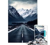 Rompecabezas de 1000 Piezas para Adolescentes Camino en montañas Nevadas Juguetes educativos para Aprender Juegos relajantes Actividades Familiares Regalos para Mujeres y Hombres (tamaño 38x52cm)