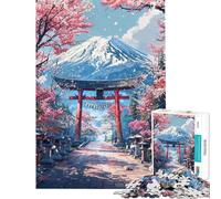Rompecabezas de 1000 Piezas para Adolescentes Camino Sagrado Sakura al Fuji Rompecabezas para Adultos Juguetes DIY Carrera de Velocidad Manual Oferta como Regalo para Toda la Familia (tamaño 50x75cm)