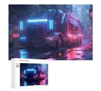 Rompecabezas de 1000 piezas para adolescentes, camión de neón, para adultos, juegos familiares, carreras de velocidad de mano para cumpleaños, Navidad, 1000 unidades