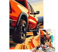 Rompecabezas de 1000 Piezas para Adolescentes Camioneta roja Todoterreno Juego práctico Que estimula la Inteligencia Juguete adictivo Excelente Regalo para Mujeres (tamaño 50x75cm)