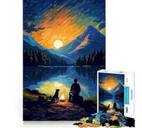 Rompecabezas de 1000 Piezas para Adolescentes Campamento con Perro,Arte pixelado,Bordes limpios,Juego de ingenio,Juguete para desarrollar la Mente,Juego de Entretenimiento,Regalo de decoración