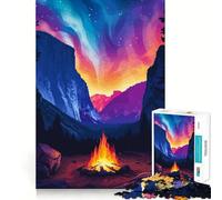 Rompecabezas de 1000 Piezas para Adolescentes Campamento Yosemite, Arte pixelado, Juego de Ajuste, desafío Mental, Juguete, Momento de diversión Tranquila, Escena navideña (50x75cm)