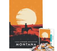 Rompecabezas de 1000 Piezas para Adolescentes Campo de Batalla de Little Bighorn Juego Educativo Juguetes educativos Regalos de Amigo Invisible Actividades Familiares (tamaño 38x52cm)
