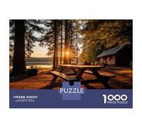 Rompecabezas De 1000 Piezas para Adolescentes Campsite with Picnic Table Rompecabezas para Adultos Juego Práctico Regalos para Mujeres Regalos para Amigos Y Familiares 38x26cm/1000pcs