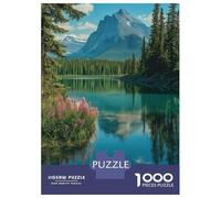 Rompecabezas De 1000 Piezas Para Adolescentes Canada Wilderness - Majestic Mountains And Mirror Lake Travel Poster Rompecabezas Para Adultos Juguete Decoración De Pared Decoración De Pared Juego Desaf