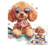 Rompecabezas de 1000 Piezas para Adolescentes caniche con piruleta Juguete Educativo Grandes Regalos y Juguetes Juegos relajantes Que ayudan a ejercitar el Cerebro tamaño 38x26cm