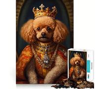 Rompecabezas de 1000 Piezas para Adolescentes Caniche de Juguete, El Rey, Arte de Bordes precisos, Entrenamiento Mental, Juego Divertido y Tranquilo, Regalo de cumpleaños (38x52cm)