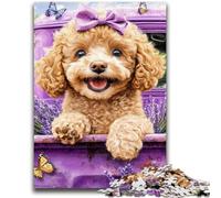 Rompecabezas de 1000 Piezas para Adolescentes, caniche Lavanda, para Mayores de 14 años Regalos interesantes para Reducir el estrés para Amigos y Familiares 26x38cm