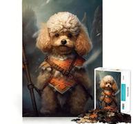 Rompecabezas de 1000 Piezas para Adolescentes Caniche Vikingo, Arte de Corte Fino, Entrenamiento de concentración, Juego Divertido para Momentos de Tranquilidad, (50x75cm)