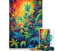 Rompecabezas de 1000 Piezas para Adolescentes Cannabis Marihuana Ajuste Juego Habilidad Mental Diversión Ocio Tiempo de diversión Navidad Arte para el hogar (50x75cm)
