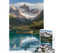 Rompecabezas de 1000 piezas para adolescentes canoa en el lago con reflejo de montaña juguete de decoración de pared regalo para cumpleaños juego familiar entrena tu cerebro y tus manos tamaño 50x75cm