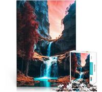 Rompecabezas de 1000 Piezas para Adolescentes Cañón de la Cascada Juguetes para aliviar el estrés Mejorar el Amor Entre Parejas 52x38cm