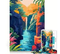 Rompecabezas de 1000 Piezas para Adolescentes Cañón de río,Cascada,Naturaleza,Arte,Corte, lógica Divertida,Juguete Divertido,Juego Tranquilo,diversión de cumpleaños,Juego Divertido (38x26cm)