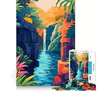 Rompecabezas de 1000 Piezas para Adolescentes Cañón de río,Cascada,Naturaleza,Arte,Corte, lógica Divertida,Juguete Divertido,Juego Tranquilo,diversión de cumpleaños,Juego Divertido (38x52cm)