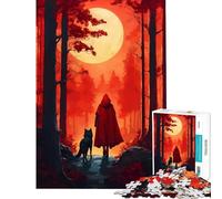 Rompecabezas de 1000 Piezas para Adolescentes Caperucita Roja y el Lobo Juguetes educativos Juegos didácticos decoración de Pared Regalos de cumpleaños (tamaño 50x75cm)
