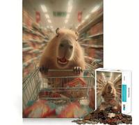 Rompecabezas de 1000 Piezas para Adolescentes Capibara Shopping Spree Arte de Bordes precisos Entrenamiento Mental Divertido Juego Tranquilo Regalo de cumpleaños (50x75cm)