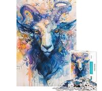 Rompecabezas de 1000 Piezas para Adolescentes Capricornio en Acuarelas Ayuda a ejercitar el Cerebro Regalo de cumpleaños Juguete Decorativo para la Pared Apto para Mayores de 14 años (38x52cm)