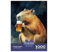 Rompecabezas De 1000 Piezas para Adolescentes Capybara Drinking Beer Rompecabezas para Adultos Juguete Decoración De Pared Decoración Cumpleaños, Navidad 52x38cm/1000pcs