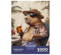 Rompecabezas De 1000 Piezas para Adolescentes Capybara in Sunglasses Rompecabezas Juguetes DIY Pero Divertidos Y Humorísticos Cumpleaños Y Navidad 70x50cm/1000pcs