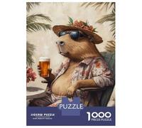 Rompecabezas De 1000 Piezas para Adolescentes Capybara in Sunglasses Rompecabezas para Adultos Juegos Relajantes Mejora La Memoria Ayuda A Ejercitar El Cerebro 52x38cm/1000pcs