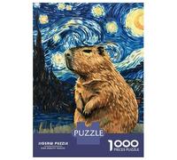 Rompecabezas De 1000 Piezas para Adolescentes Capybara Starry Night Rompecabezas para Adolescentes Juego Práctico Desafío Difícil Oferta como Regalo para Toda La Familia 38x26cm/1000pcs