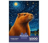 Rompecabezas De 1000 Piezas para Adolescentes Capybara Starry Night Rompecabezas para Adultos Juegos Relajantes Vacaciones En Casa Matar El Tiempo 70x50cm/1000pcs