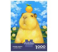 Rompecabezas De 1000 Piezas para Adolescentes Capybara with Orange Fruit Rompecabezas para Adolescentes Juego De Ingenio Mejora La Memoria Diversión En Casa Actividades, 52x38cm/1000pcs
