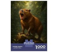 Rompecabezas De 1000 Piezas para Adolescentes Capybara Yawning in Jungle Rompecabezas para Adultos Juego Práctico Regalo De Cumpleaños Regalos De Cumpleaños Únicos 38x26cm/1000pcs