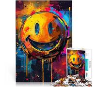 Rompecabezas de 1000 Piezas para Adolescentes Cara de Sonrisa Loca y Colorida Juego Familiar para y Mejorar el Amor Entre Parejas 75x50cm