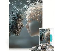 Rompecabezas de 1000 Piezas para Adolescentes Caras rotas luz y Oscuridad decoración de Pared Ideal para Pasar el Tiempo en casa Durante Las Vacaciones para Fortalecer el Amor Entre Parejas 50x75cm