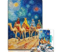 Rompecabezas de 1000 Piezas para Adolescentes, Caravana con Camellos en el Desierto Ejercita el Cerebro,Juguetes adictivos para Cultivar la Paciencia y Mejorar la Memoria (38x26cm)