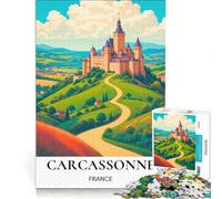 Rompecabezas de 1000 Piezas para Adolescentes, Carcasona, Francia, Juego de ingenio, Corte de precisión, cumpleaños y Navidad 38x26cm