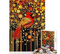 Rompecabezas de 1000 Piezas para Adolescentes Cardenal en un Bosque Claro Rompecabezas de 1000 Piezas Juegos relajantes Gran Regalo para Juegos y decoración del hogar (50x75cm)