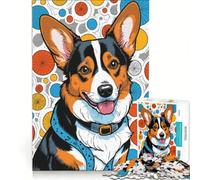 Rompecabezas de 1000 Piezas para Adolescentes Cardigan Welsh Corgi, Juguetes antiestrés, Actividades Divertidas para Hacer en casa, 38x52cm