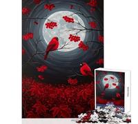 Rompecabezas de 1000 Piezas para Adolescentes Cardinal Love Under The Moon Decoración del hogar Juguetes Regalos Ideas Juegos de relajación Lista de Deseos con Santa Claus Tamaño 50x75cm