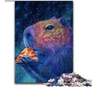 Rompecabezas de 1000 Piezas para Adolescentes, Carpincho Come Pizza, Ideal para el Aprendizaje y el Regalo Familiar tamaño 50x75cm