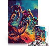 Rompecabezas de 1000 Piezas para Adolescentes Carrera de Ciclismo de montaña Diversión Familiar Toda la Familia. 38x26cm