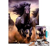 Rompecabezas de 1000 Piezas para Adolescentes Carrera de Tres Caballos desafío Educativo Ideal para Pasar el Tiempo en casa Juguetes DIY para Mayores de 14 años (50x75cm)