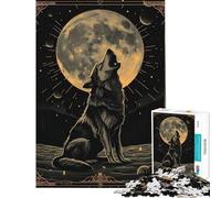 Rompecabezas de 1000 Piezas para Adolescentes Carta del Tarot del Lobo Aullador Actividades Divertidas en casa Juegos Familiares Apto para Mayores de 14 años (38x52cm)