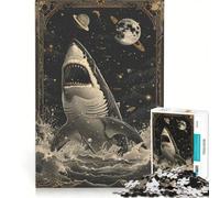 Rompecabezas de 1000 Piezas para Adolescentes Carta del Tarot del tiburón Blanco Juego Educativo Interesante para Reducir el estrés colección de Artistas Bellas Artes 50x75cm