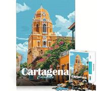 Rompecabezas de 1000 piezas para adolescentes,Cartagena,Colombia,escena callejera,juego de bordes limpios,juguete de desarrollo cognitivo,juego de entretenimiento,regalo de decoración navideña 38x52cm