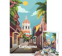 Rompecabezas de 1000 Piezas para Adolescentes Cartagena Colombia Escena callejera Juguete Educativo Regalo de Amigo Secreto Juego de ingenio Ayuda a ejercitar el Cerebro tamaño 38x26cm