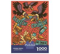 Rompecabezas De 1000 Piezas para Adolescentes Cartoon Vultures Picnic Snack Attack Rompecabezas para Adultos Juego Familiar Decoración del Hogar Cumpleaños Y Navidad 38x26cm/1000pcs
